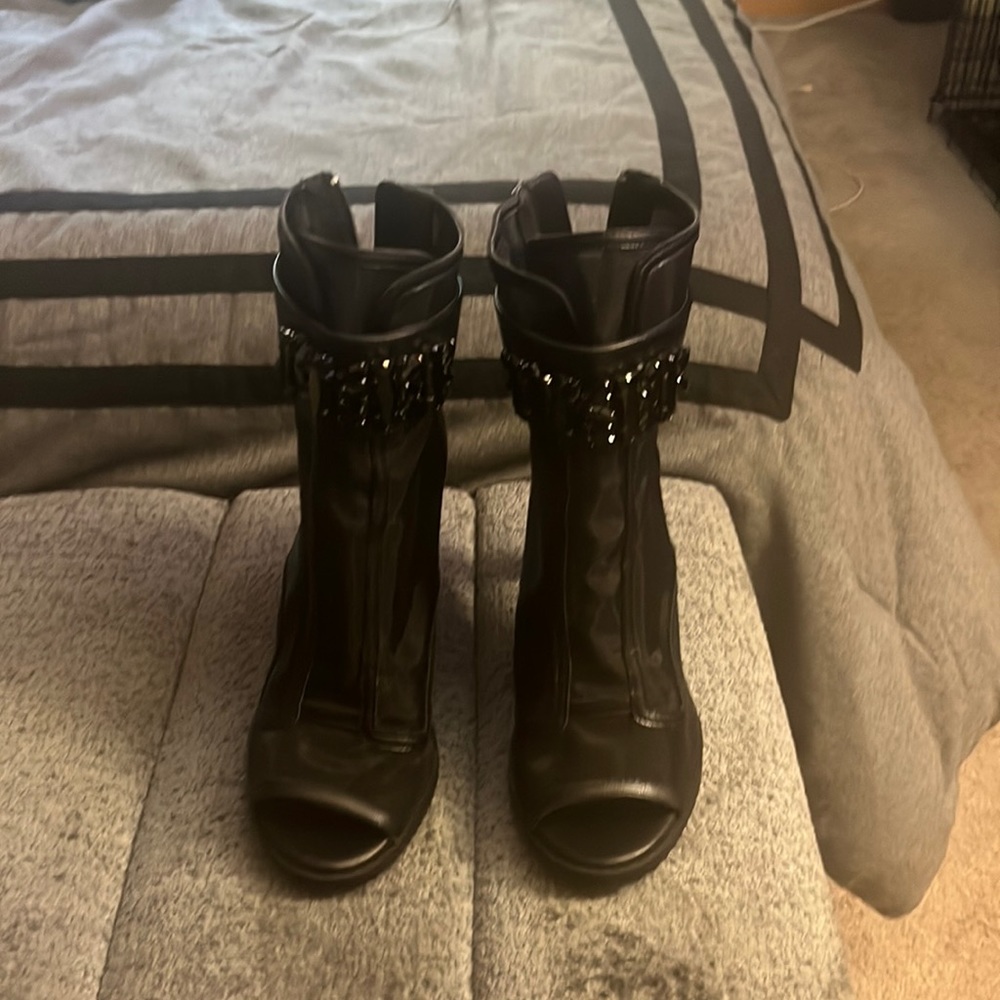 Karl Legerfeld Peep Toe Ankle Boot size 8
